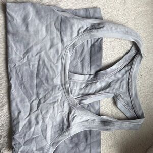 Women's Gray tie dye race back tank top